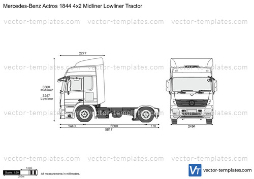 Mercedes-Benz Actros 1844 4x2 Midliner Lowliner Tractor