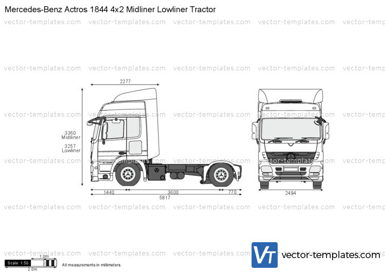 Mercedes-Benz Actros 1844 4x2 Midliner Lowliner Tractor