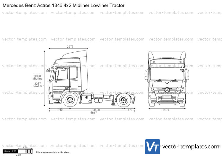 Mercedes-Benz Actros 1846 4x2 Midliner Lowliner Tractor