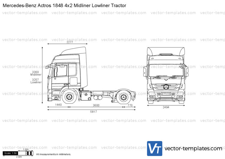 Mercedes-Benz Actros 1848 4x2 Midliner Lowliner Tractor