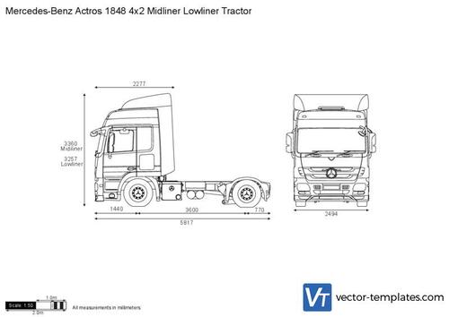 Mercedes-Benz Actros 1848 4x2 Midliner Lowliner Tractor