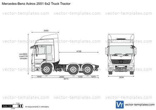 Mercedes-Benz Actros 2551 6x2 Truck Tractor