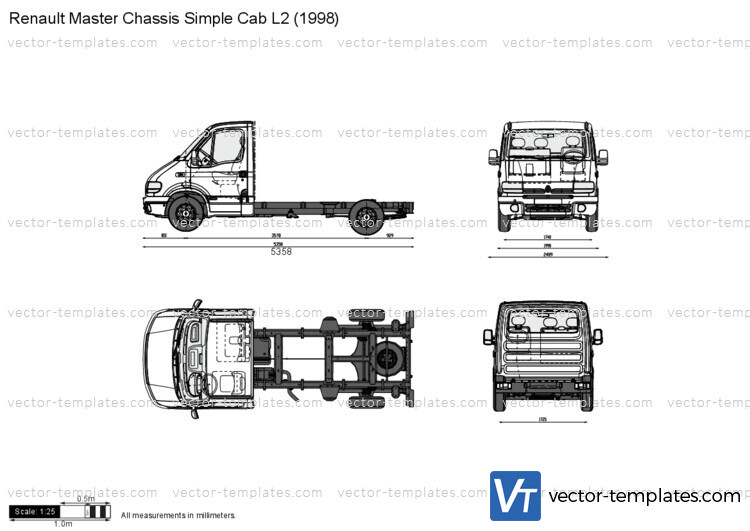 Renault Master Chassis Simple Cab L2