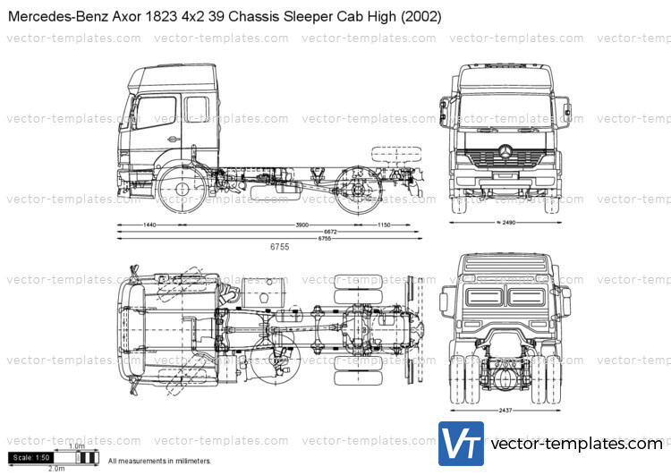 Mercedes-Benz Axor 1823 4x2 39 Chassis Sleeper Cab High