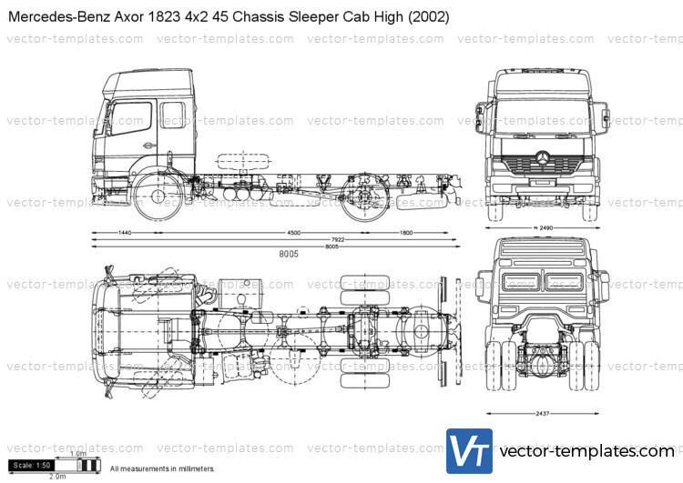 Mercedes-Benz Axor 1823 4x2 45 Chassis Sleeper Cab High