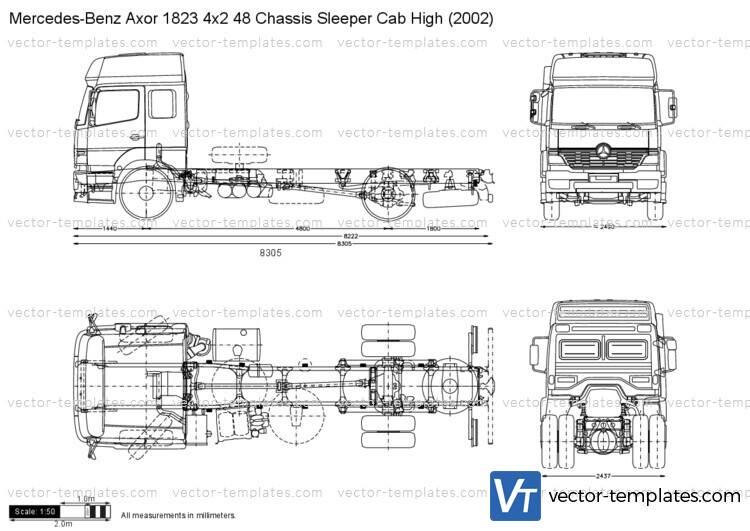 Mercedes-Benz Axor 1823 4x2 48 Chassis Sleeper Cab High