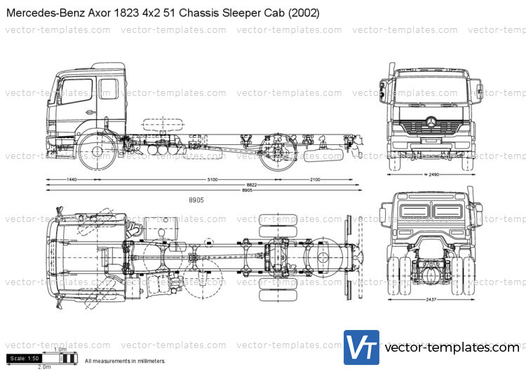 Mercedes-Benz Axor 1823 4x2 51 Chassis Sleeper Cab