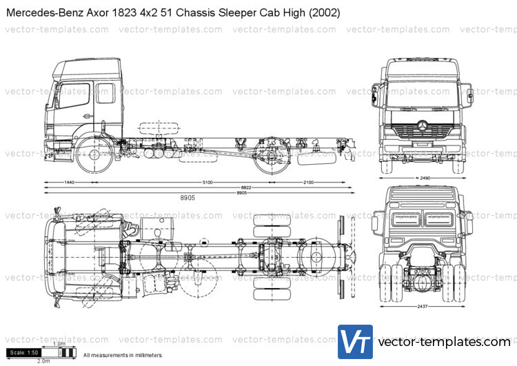 Mercedes-Benz Axor 1823 4x2 51 Chassis Sleeper Cab High