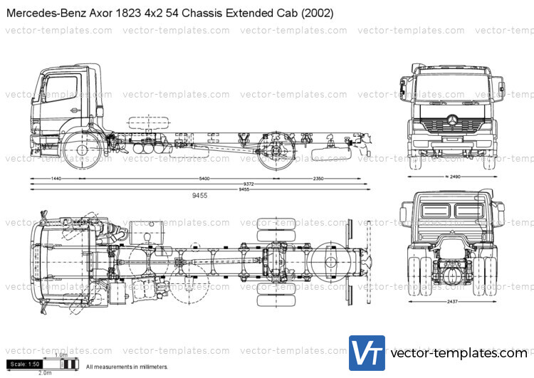 Mercedes-Benz Axor 1823 4x2 54 Chassis Extended Cab