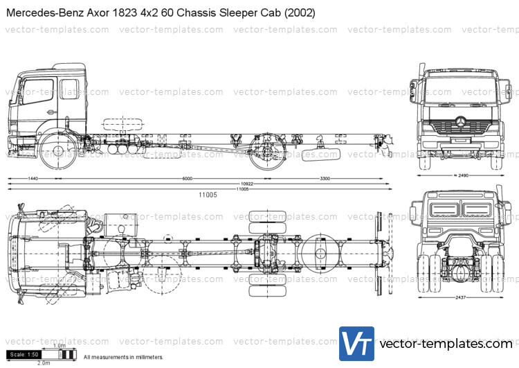 Mercedes-Benz Axor 1823 4x2 60 Chassis Sleeper Cab