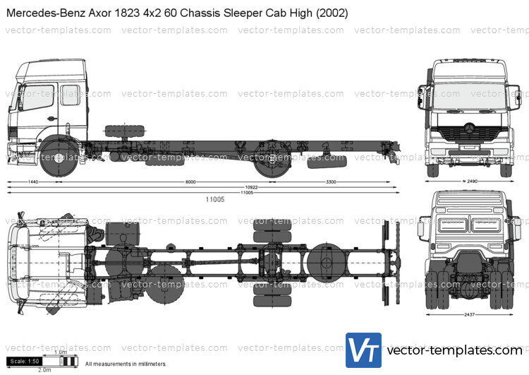 Mercedes-Benz Axor 1823 4x2 60 Chassis Sleeper Cab High