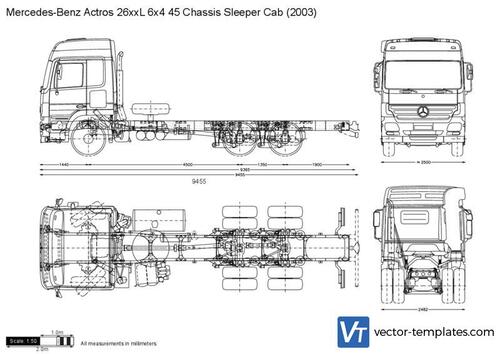 Mercedes-Benz Actros 26xxL 6x4 45 Chassis Sleeper Cab