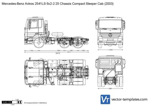 Mercedes-Benz Actros 2541LS 6x2-2 25 Chassis Compact Sleeper Cab