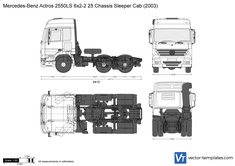 Mercedes-Benz Actros 2550LS 6x2-2 25 Chassis Sleeper Cab