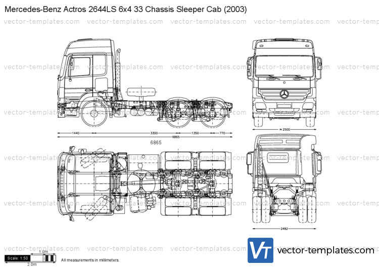 Mercedes-Benz Actros 2644LS 6x4 33 Chassis Sleeper Cab