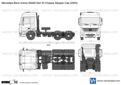 Mercedes-Benz Actros 2644S 6x4 33 Chassis Sleeper Cab