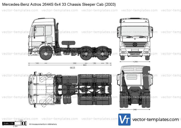 Mercedes-Benz Actros 2644S 6x4 33 Chassis Sleeper Cab