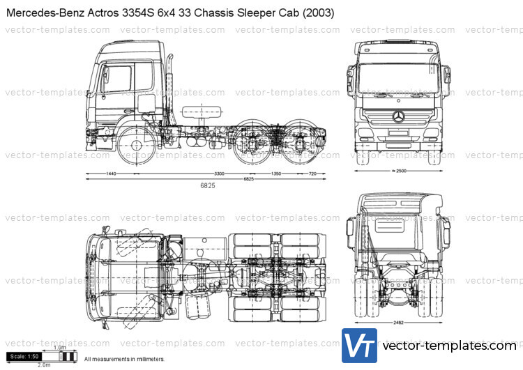 Mercedes-Benz Actros 3354S 6x4 33 Chassis Sleeper Cab