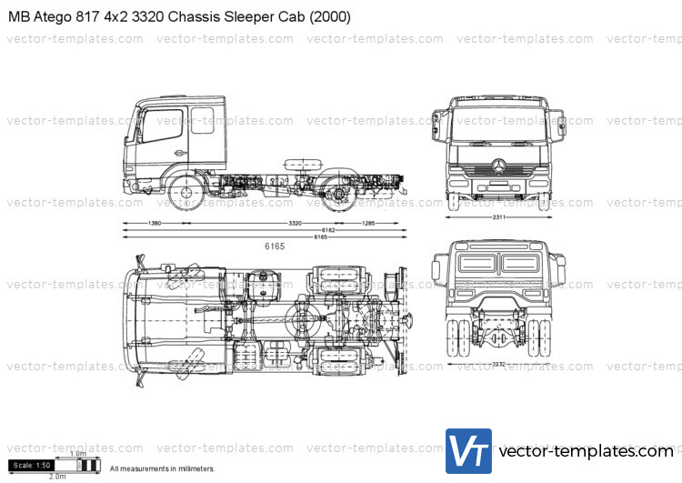 Mercedes-Benz Atego 817 4x2 3320 Chassis Sleeper Cab