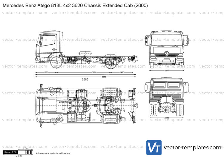 Mercedes-Benz Atego 818L 4x2 3620 Chassis Extended Cab