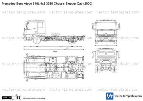 Mercedes-Benz Atego 818L 4x2 3620 Chassis Sleeper Cab