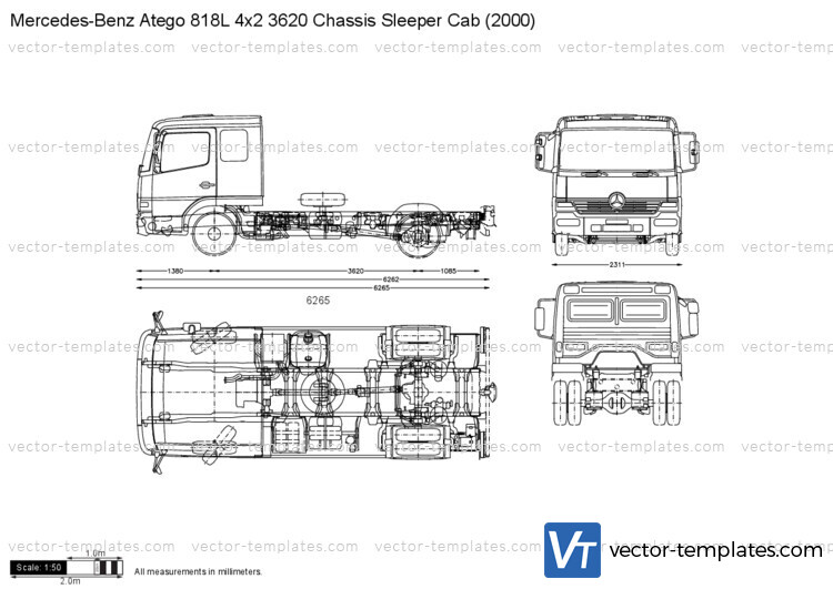 Mercedes-Benz Atego 818L 4x2 3620 Chassis Sleeper Cab