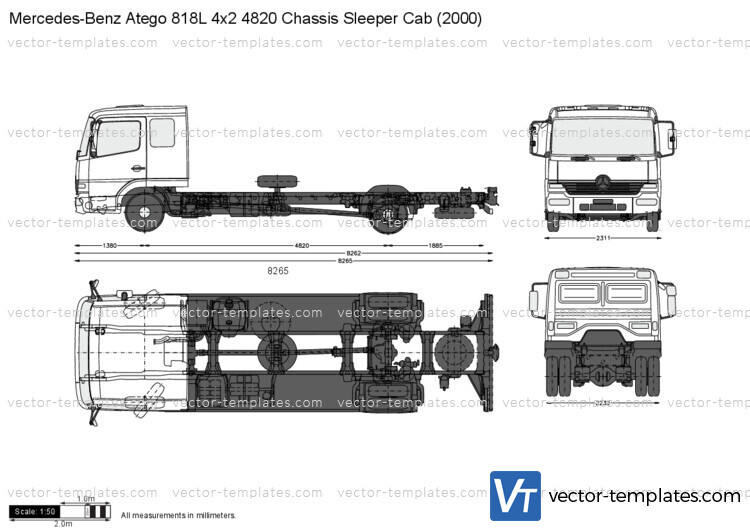 Mercedes-Benz Atego 818L 4x2 4820 Chassis Sleeper Cab