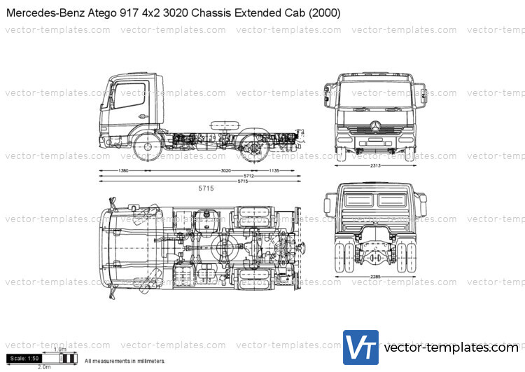 Mercedes-Benz Atego 917 4x2 3020 Chassis Extended Cab