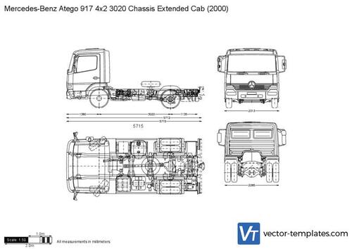 Mercedes-Benz Atego 917 4x2 3020 Chassis Extended Cab