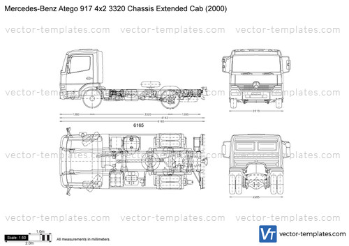 Mercedes-Benz Atego 917 4x2 3320 Chassis Extended Cab
