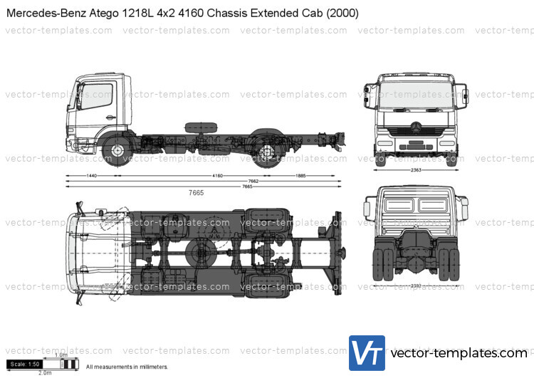 Mercedes-Benz Atego 1218L 4x2 4160 Chassis Extended Cab