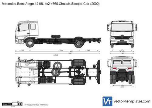 Mercedes-Benz Atego 1218L 4x2 4760 Chassis Sleeper Cab