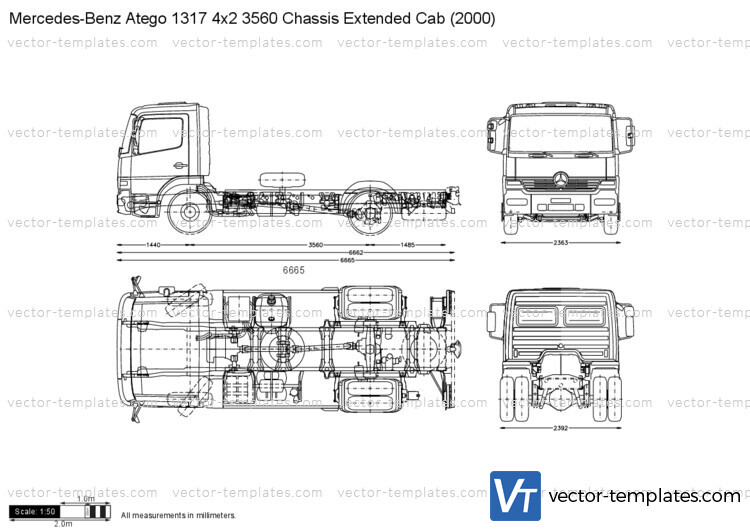 Mercedes-Benz Atego 1317 4x2 3560 Chassis Extended Cab