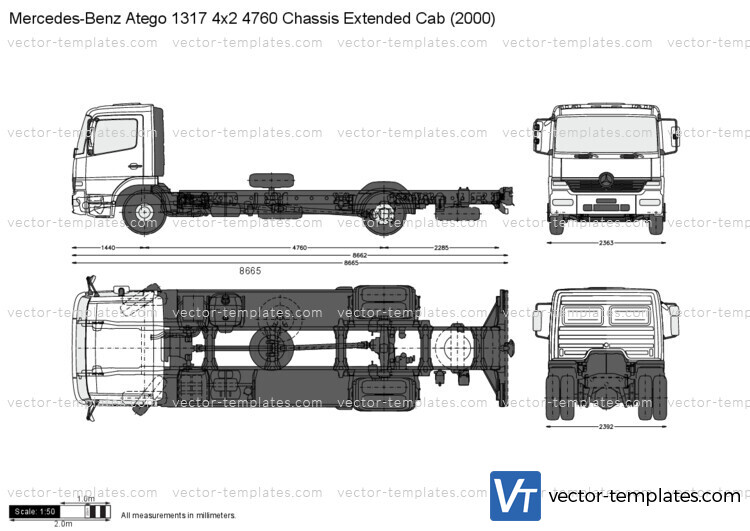 Mercedes-Benz Atego 1317 4x2 4760 Chassis Extended Cab