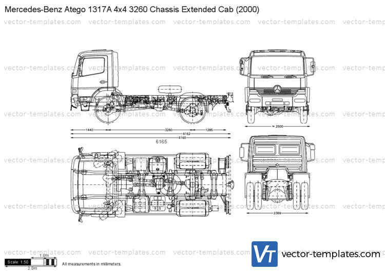 Mercedes-Benz Atego 1317A 4x4 3260 Chassis Extended Cab