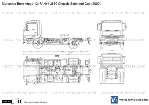 Mercedes-Benz Atego 1317A 4x4 3560 Chassis Extended Cab