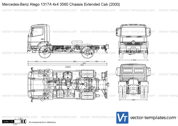 Mercedes-Benz Atego 1317A 4x4 3560 Chassis Extended Cab