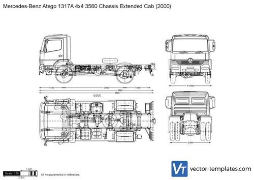 Mercedes-Benz Atego 1317A 4x4 3560 Chassis Extended Cab