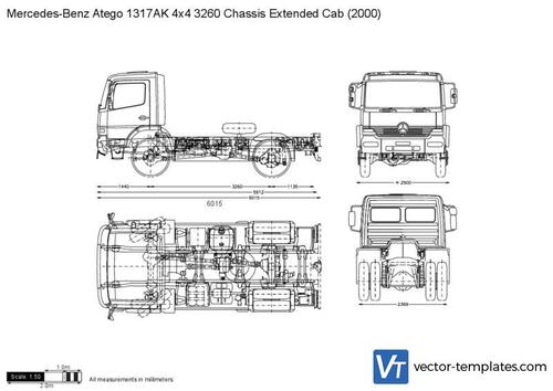 Mercedes-Benz Atego 1317AK 4x4 3260 Chassis Extended Cab