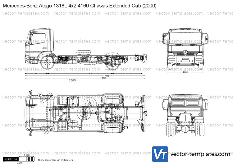 Mercedes-Benz Atego 1318L 4x2 4160 Chassis Extended Cab