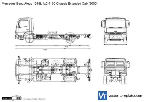 Mercedes-Benz Atego 1318L 4x2 4160 Chassis Extended Cab