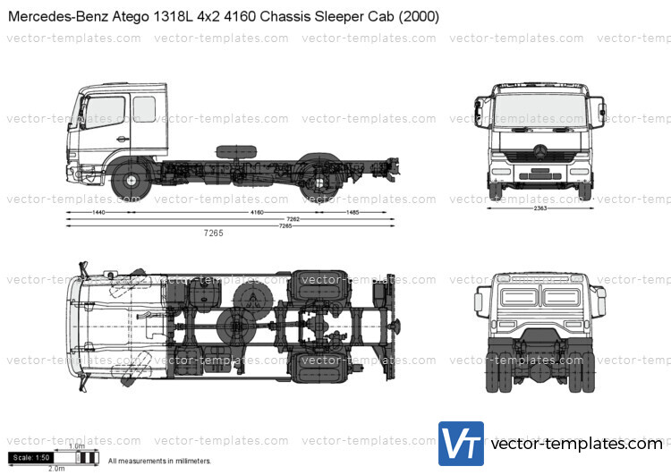 Mercedes-Benz Atego 1318L 4x2 4160 Chassis Sleeper Cab