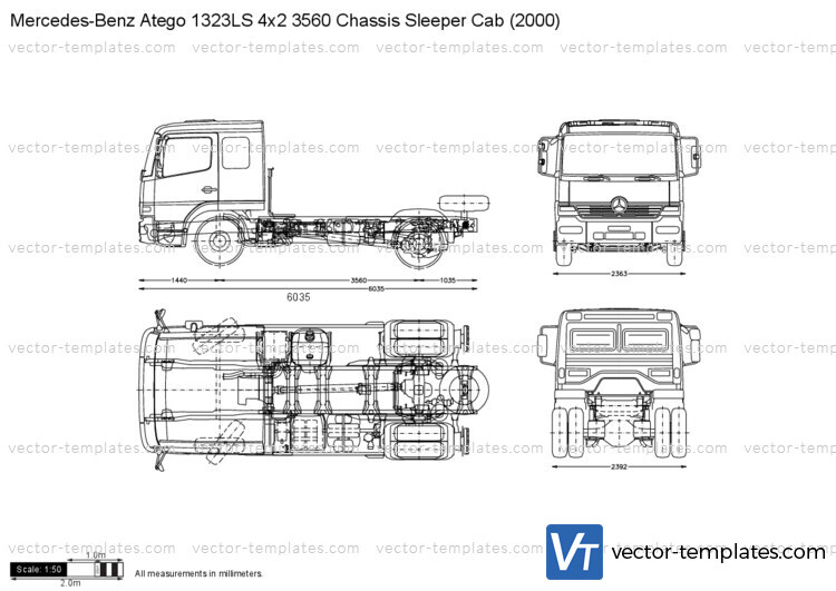 Mercedes-Benz Atego 1323LS 4x2 3560 Chassis Sleeper Cab