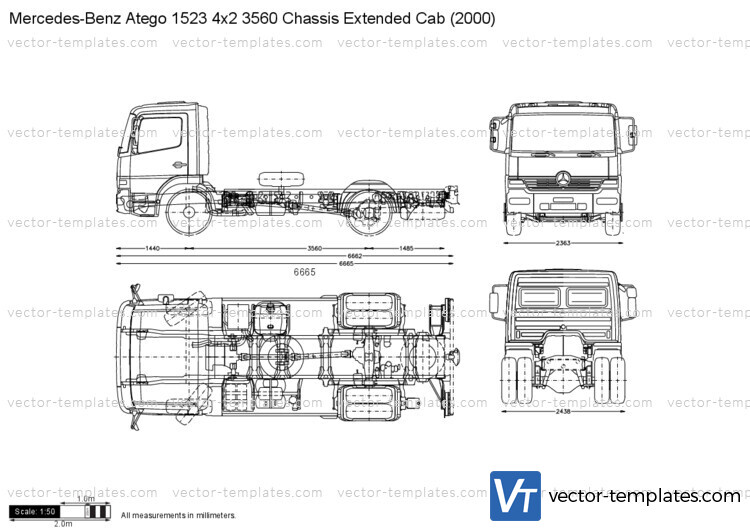 Mercedes-Benz Atego 1523 4x2 3560 Chassis Extended Cab