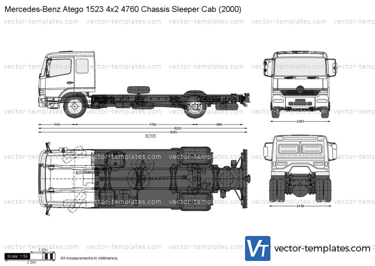 Mercedes-Benz Atego 1523 4x2 4760 Chassis Sleeper Cab