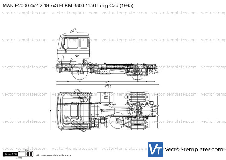 MAN E2000 4x2-2 19.xx3 FLKM 3800 1150 Long Cab