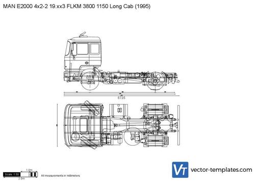 MAN E2000 4x2-2 19.xx3 FLKM 3800 1150 Long Cab