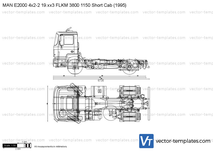 MAN E2000 4x2-2 19.xx3 FLKM 3800 1150 Short Cab