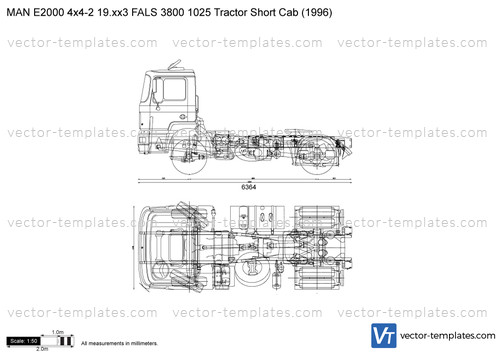 MAN E2000 4x4-2 19.xx3 FALS 3800 1025 Tractor Short Cab