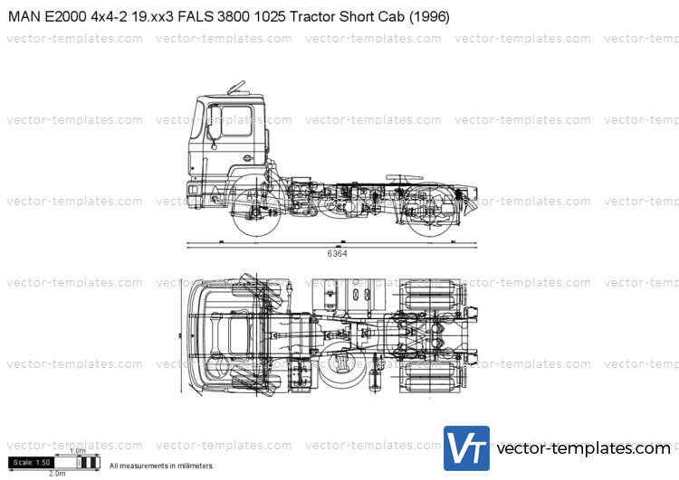 MAN E2000 4x4-2 19.xx3 FALS 3800 1025 Tractor Short Cab